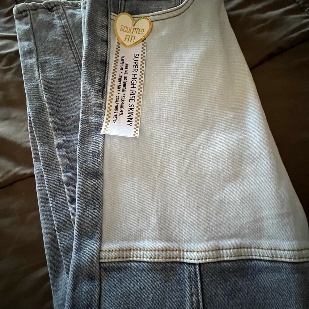 Skinny Fries Denim High Rise Skinny Patchwork Jeans Size 11 NWT